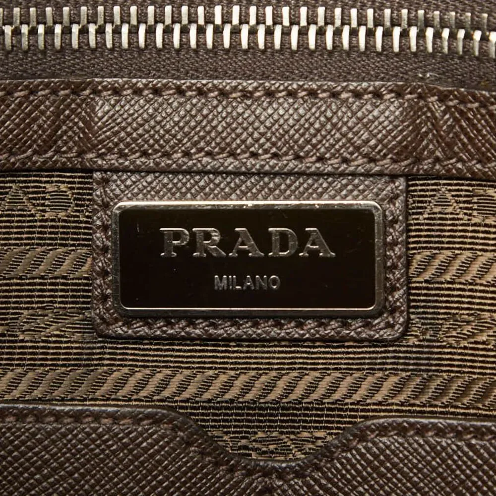 Prada Triangle Logo Plate Business Bag